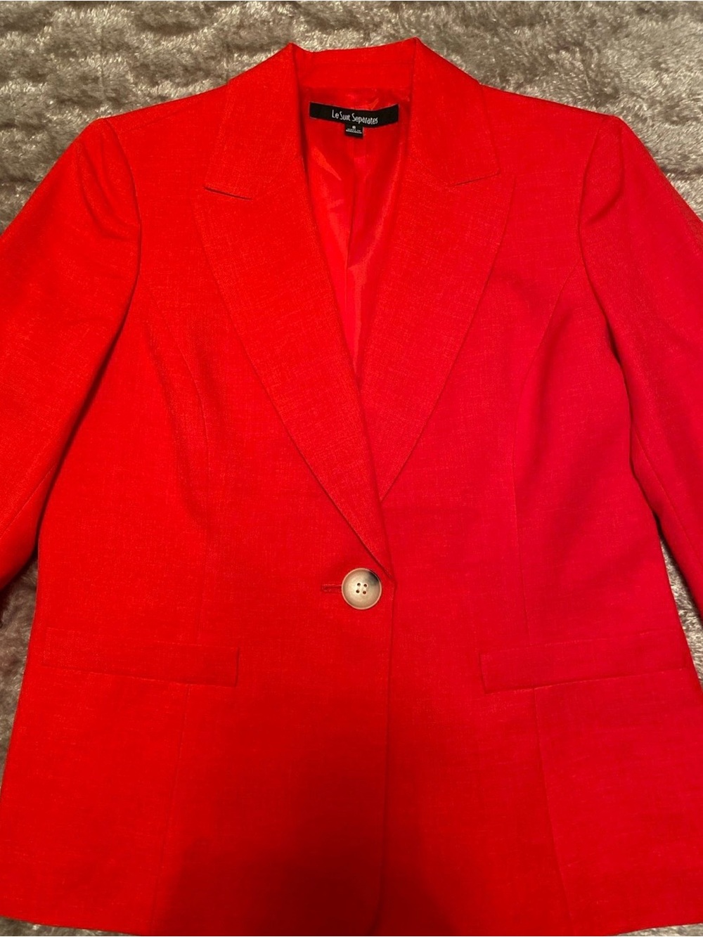 Le Suit Separates Women's Red Single-Button Blazer